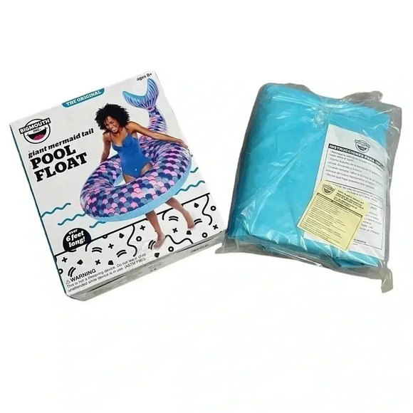 BigMouth Inc Blue Pink Giant Mermaid Tail Swimming Pool Beach Lake Float - Picture 3 of 6